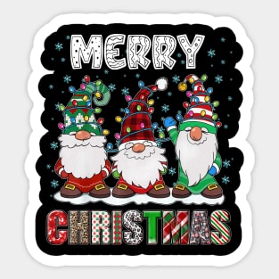 Merry Christmas Gnome Family Funny Xmas Tree Women Men Kids Sticker